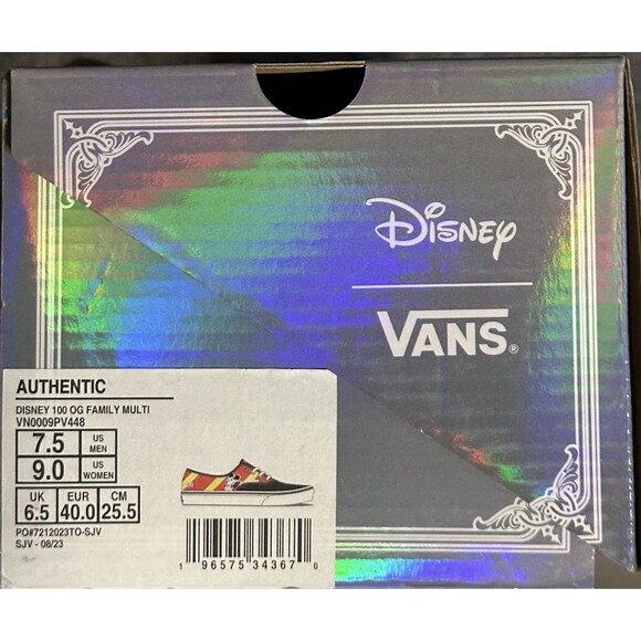 Size 7.5 Men / 9 Women - Vans x Disney Authentic 100th Anniversary Shoes T6 main image 11